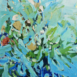 Bathed in Mediterranean light, the lush greens shimmered like a song of earth and sea, alive with the breath of summer.